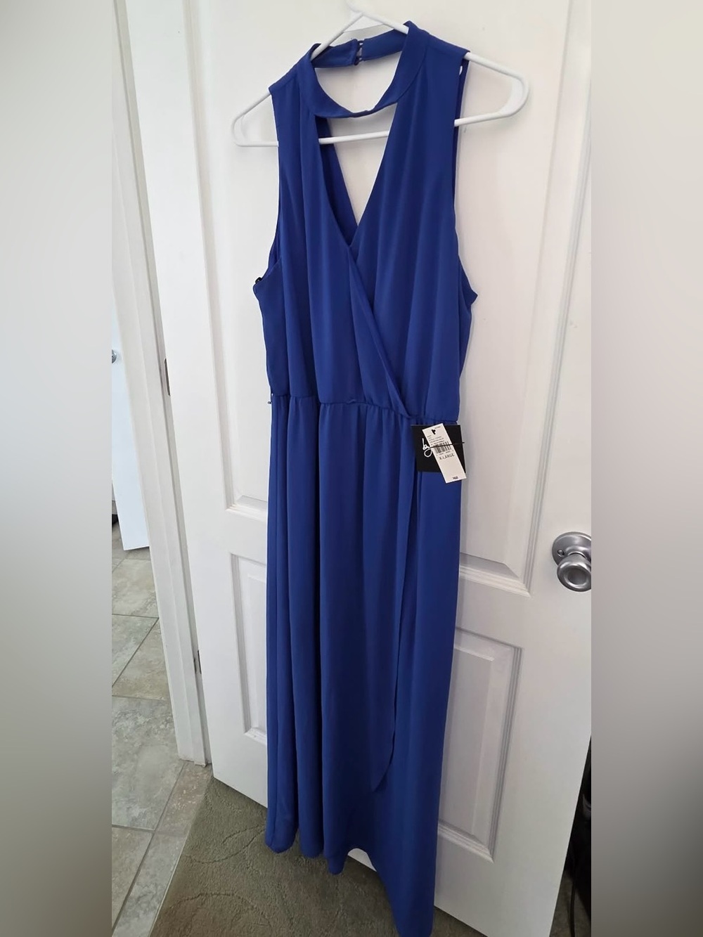 by & by Royal Blue Sleeveless V-Neck Maxi Dress
